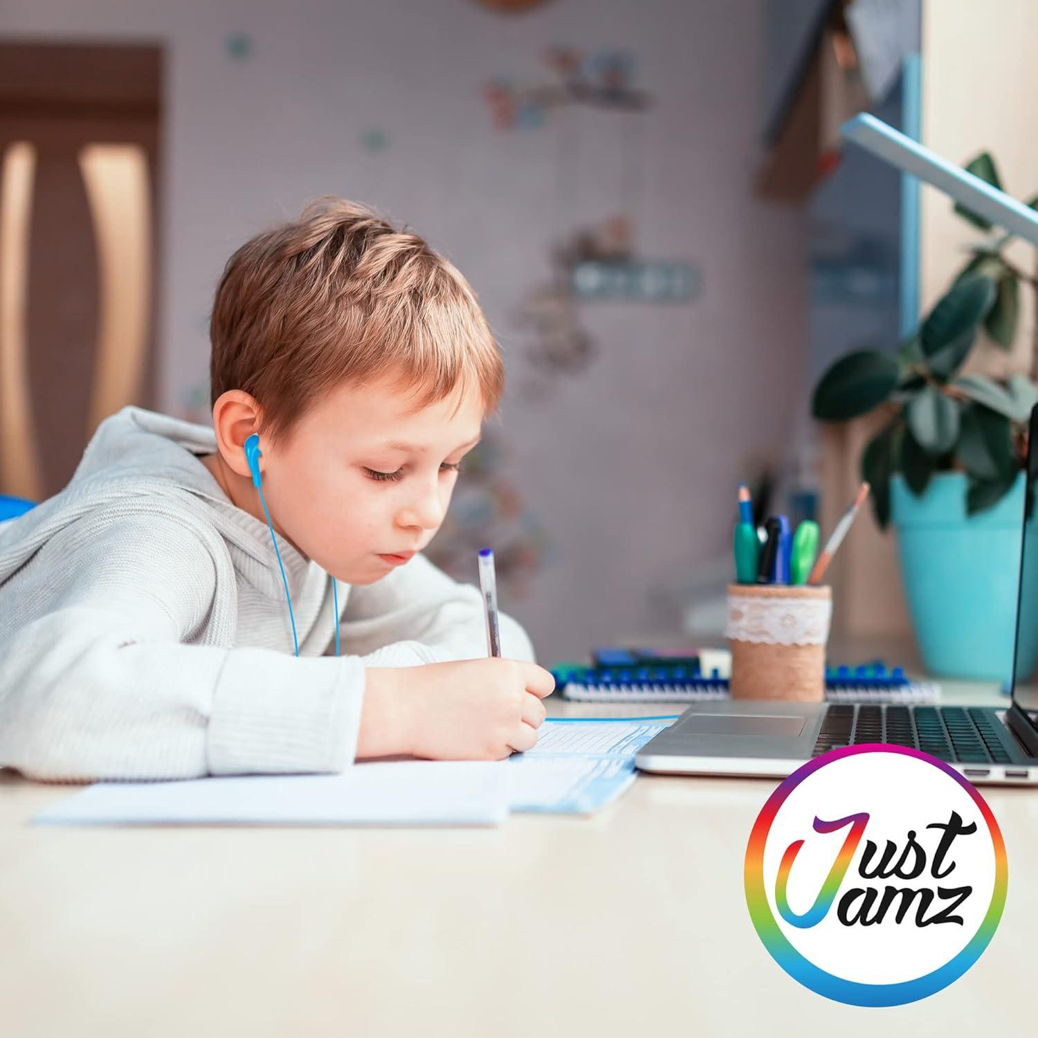 Auriculares Alámbricos JustJamz Coloridos para Niños - Paquete de 10