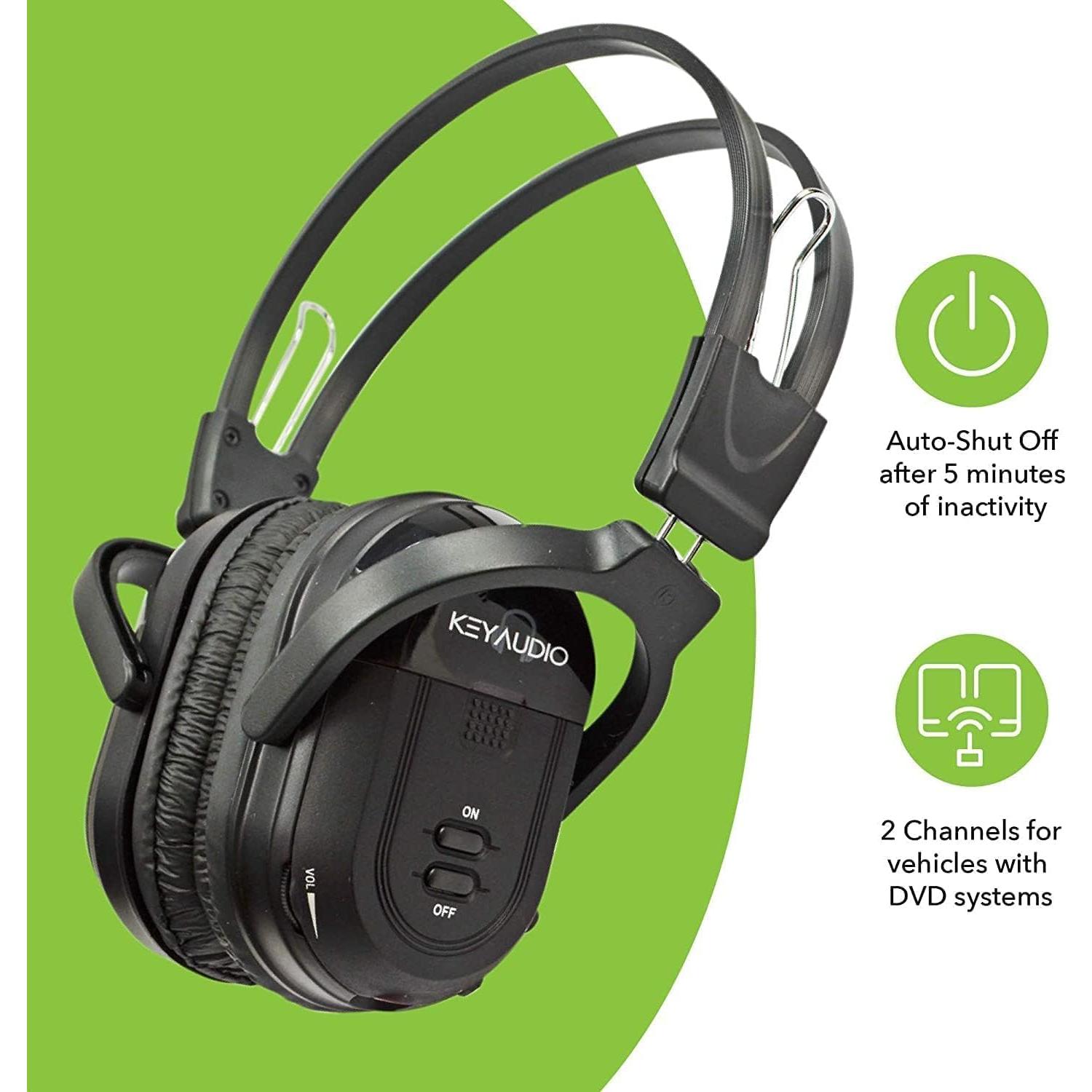 Auriculares Inalámbricos Infrarrojos KEY AUDIO IR-601B, 2 Canales