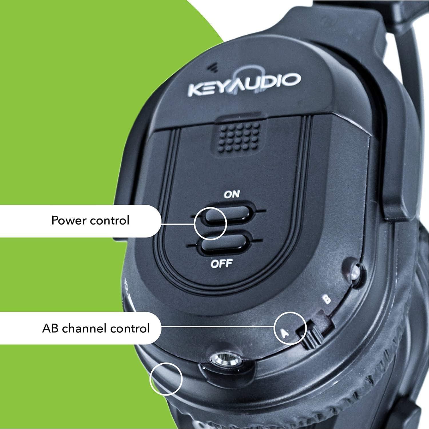 Auriculares Inalámbricos Infrarrojos KEY AUDIO IR-601B, 2 Canales