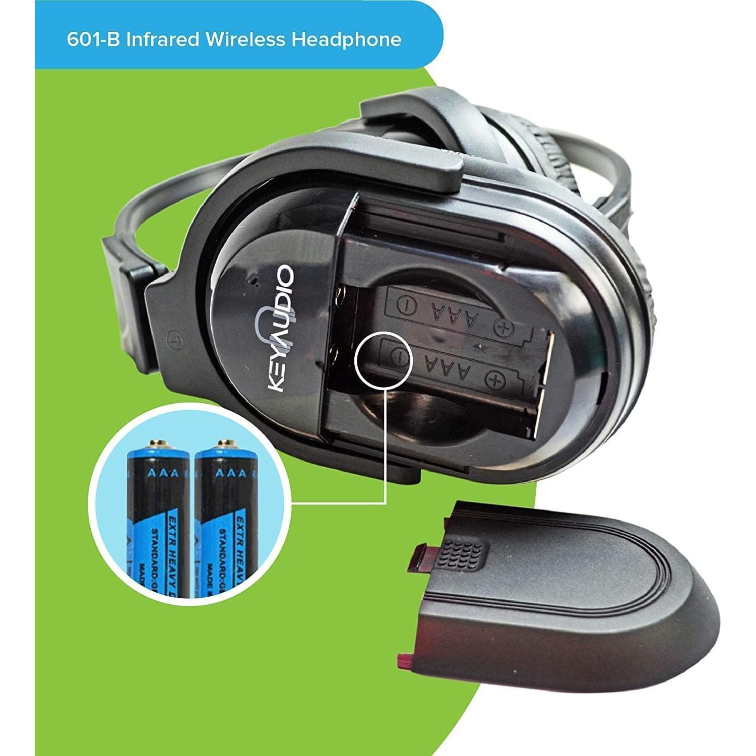 Auriculares Inalámbricos Infrarrojos KEY AUDIO IR-601B, 2 Canales