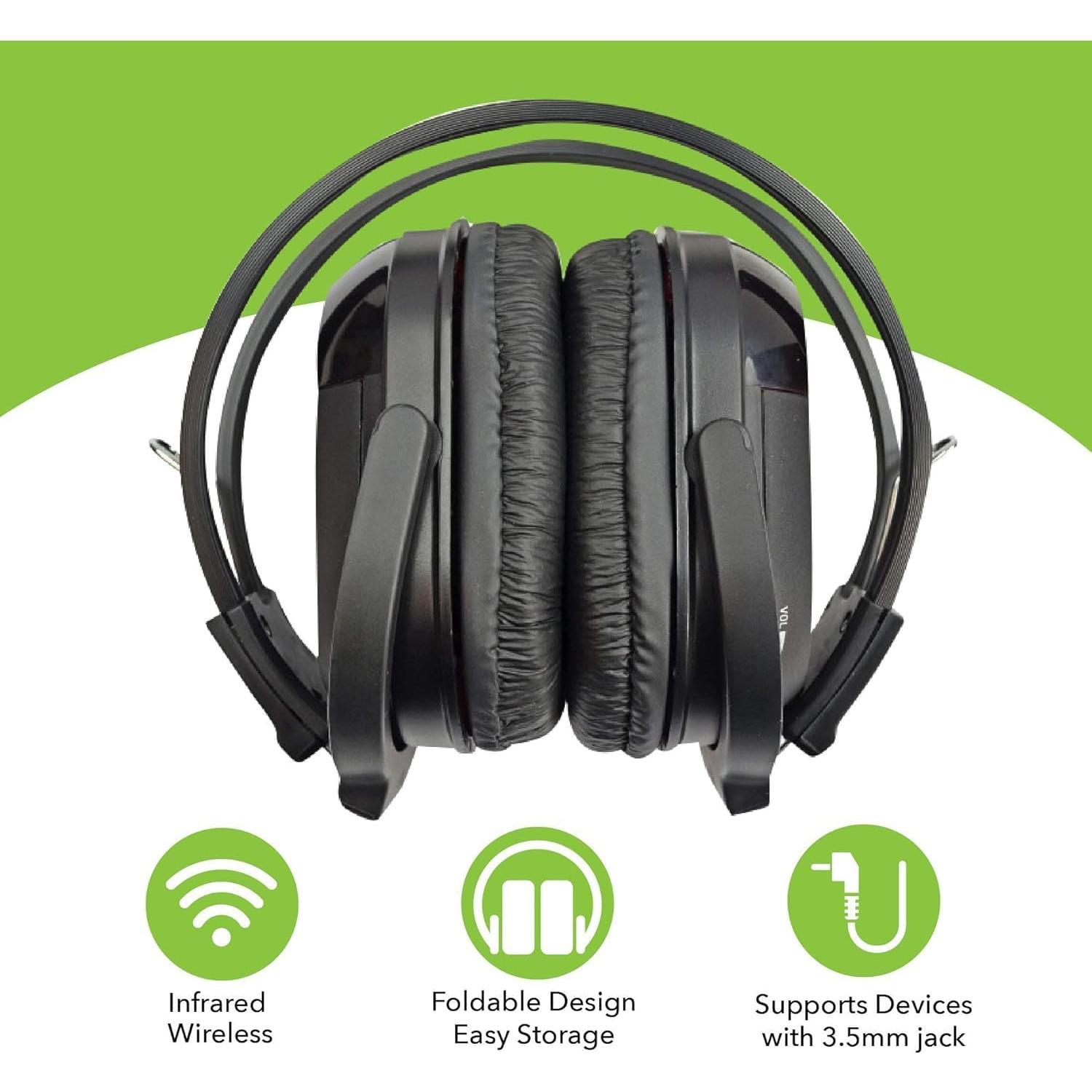 Auriculares Inalámbricos Infrarrojos KEY AUDIO IR-601B, 2 Canales