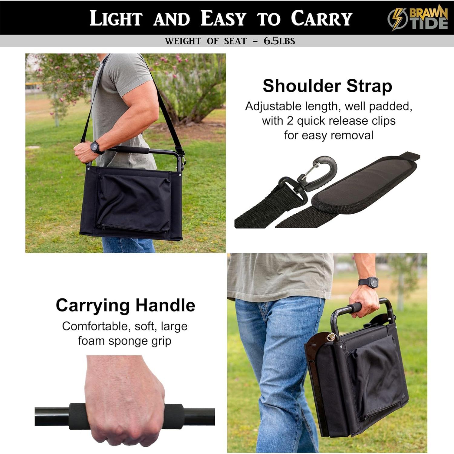 Asiento de Estadio BRAWNTIDE - Cojín Extra Grueso, Soporte Espalda