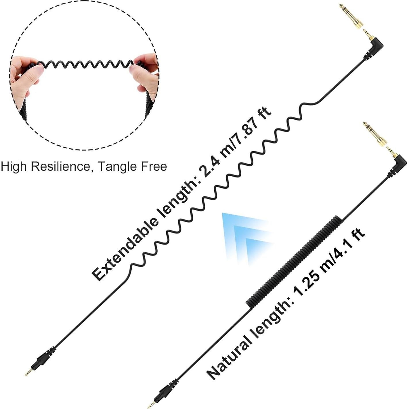 Cable de audio de reemplazo Arzweyk para auriculares Pioneer DJ 1.25m-2.4m