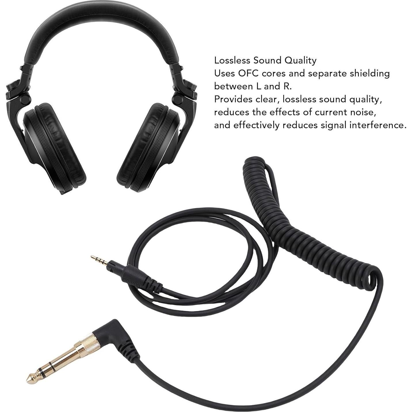 Cable de audio en espiral Gugxiom para auriculares Pioneer DJ 1.2m