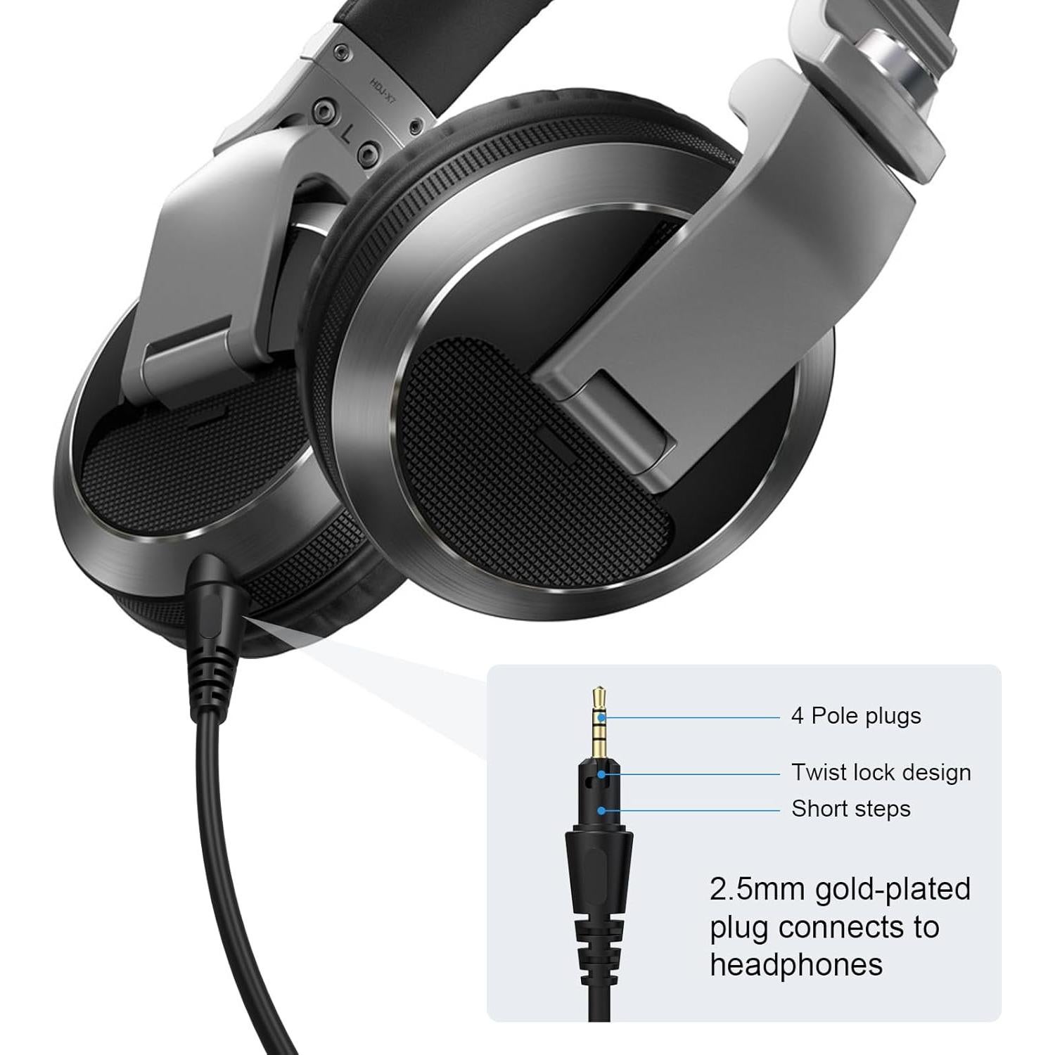 Cable de Auriculares DJ Lusgawer 2.5mm a 3.5mm con Adaptador