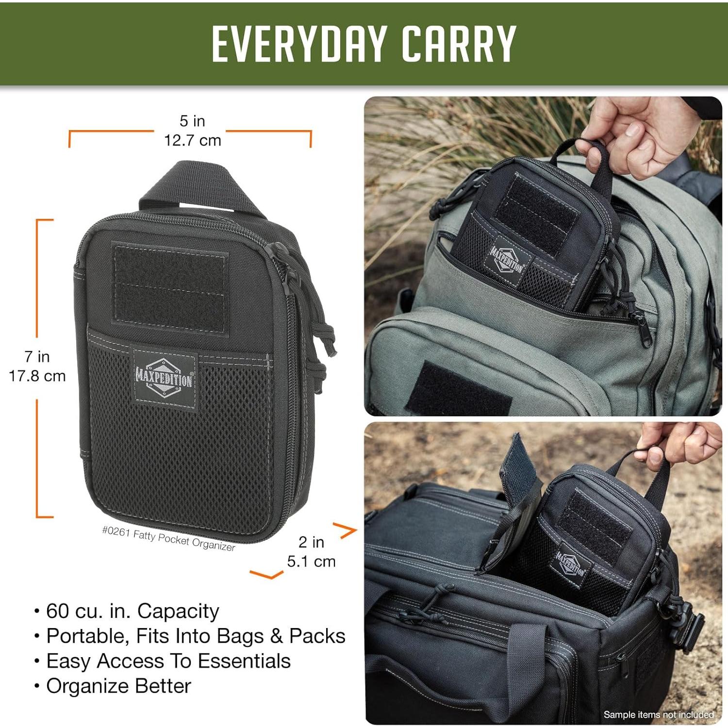 Organizador de bolsillo Maxpedition Fatty Negro 17 bolsillos