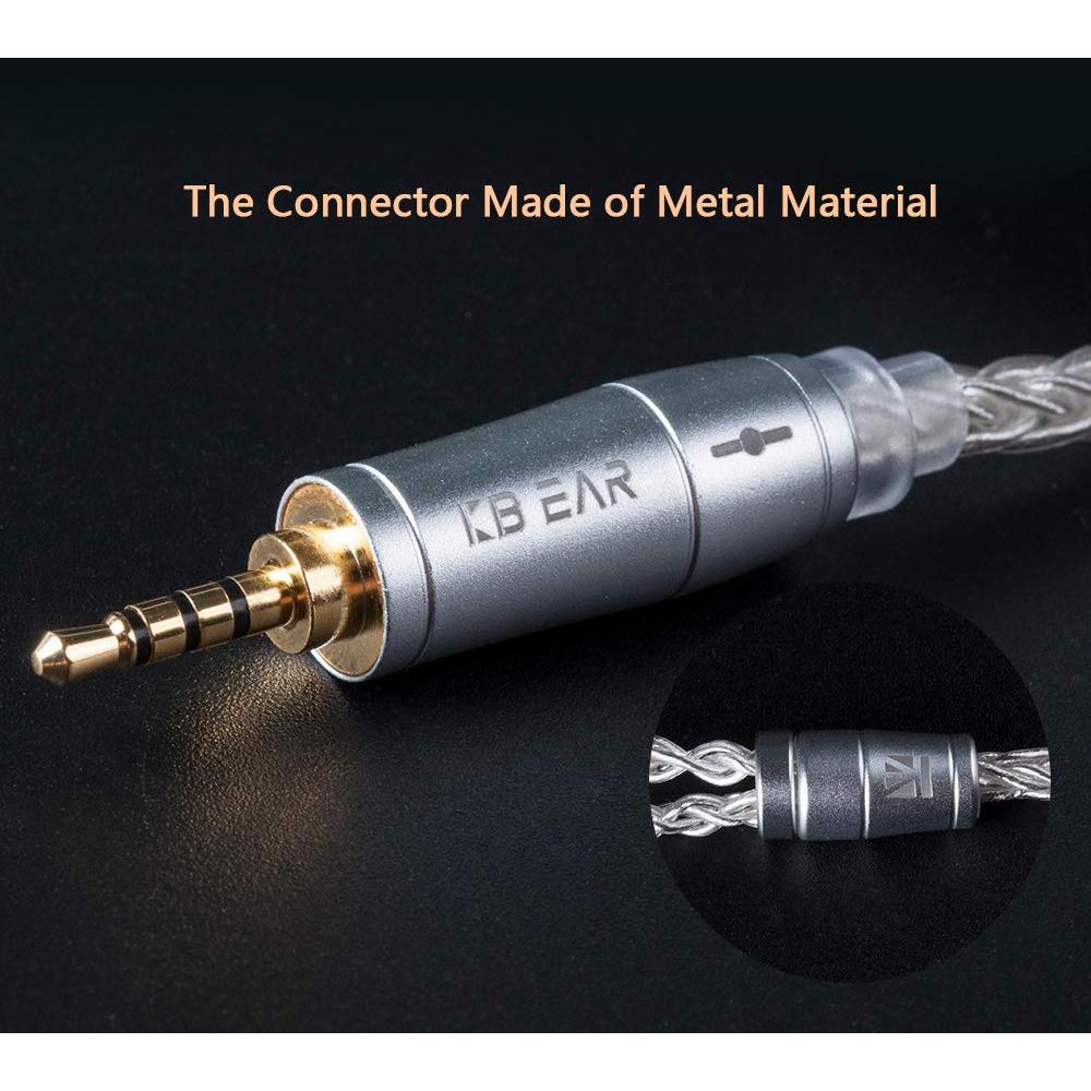 Cable de Auriculares KBEAR 8 Núcleos Cobre Plateado 2.5mm