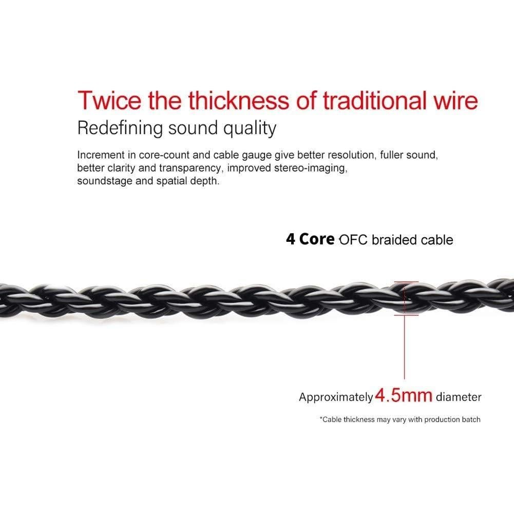 Cable de Reemplazo CCZ KBEAR 4 Núcleos Cobre 1.2m con Micrófono