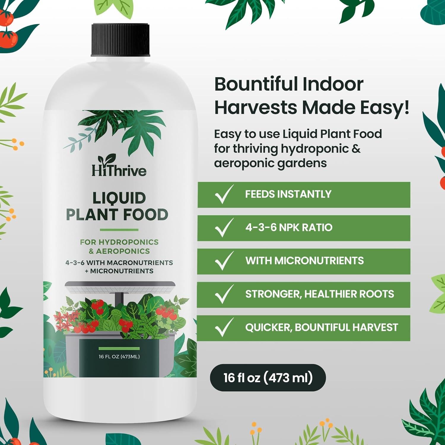 Fertilizante Líquido Hidropónico HiThrive 0.47L - NPK 4-3-6