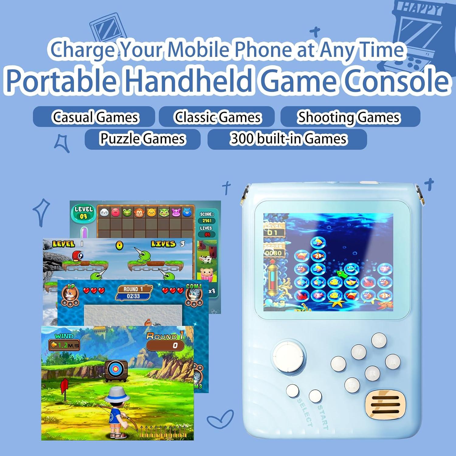 Cargador Portátil NEOCADE 5000mAh y Consola de Juegos 300 Juegos