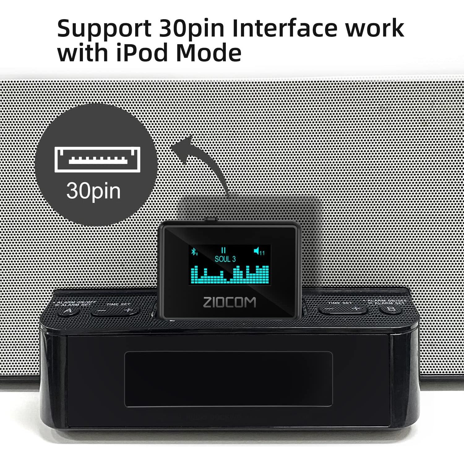 Adaptador Receptor Bluetooth ZIOCOM 30 Pines con Pantalla LCD