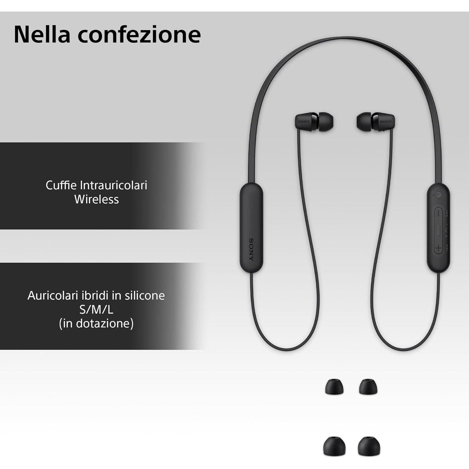 Auriculares Inalámbricos Sony WI-C100 Bluetooth 25h Negro