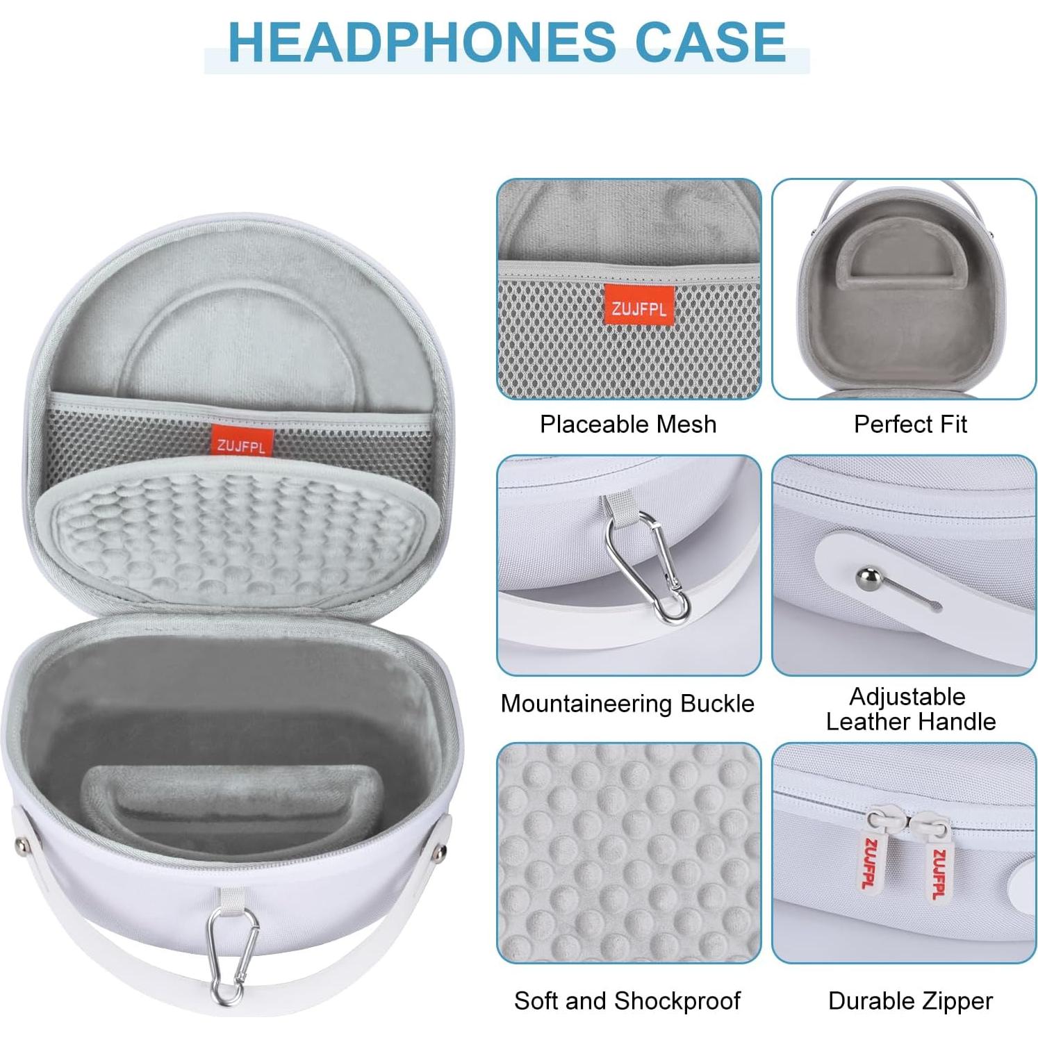 Funda Dura EVA ZUJFPL para Auriculares JBL y Sony - Blanca