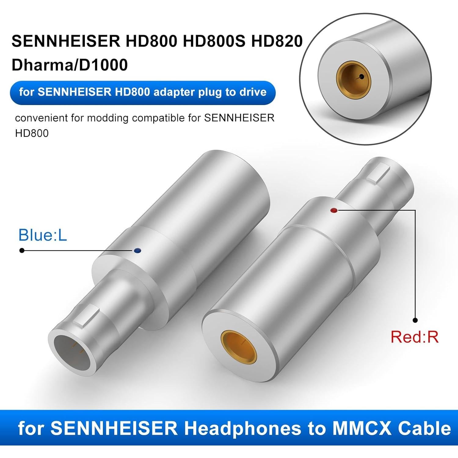 Adaptador de Auriculares OKCSC HD800 a MMCX Hembra Plata