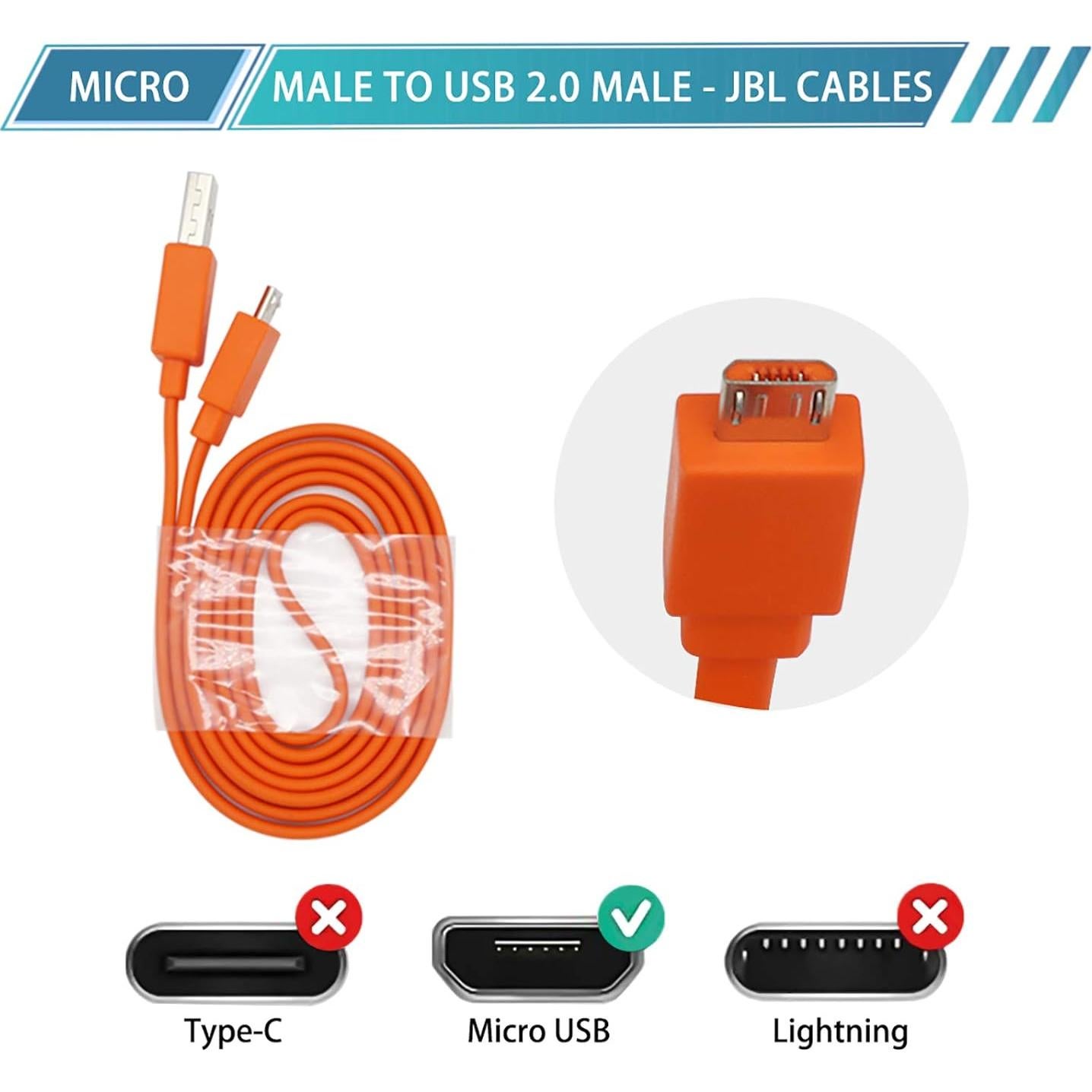Cable de Carga Rápida USB Hyacinyh 1.01m para Altavoces JBL