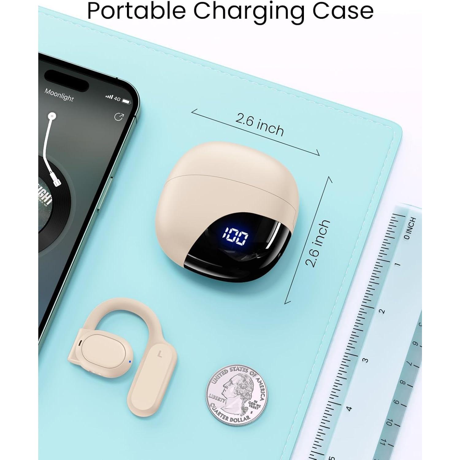 Auriculares Inalámbricos TAGRY K08 Bluetooth 5.3 IPX7 80Hrs Beige