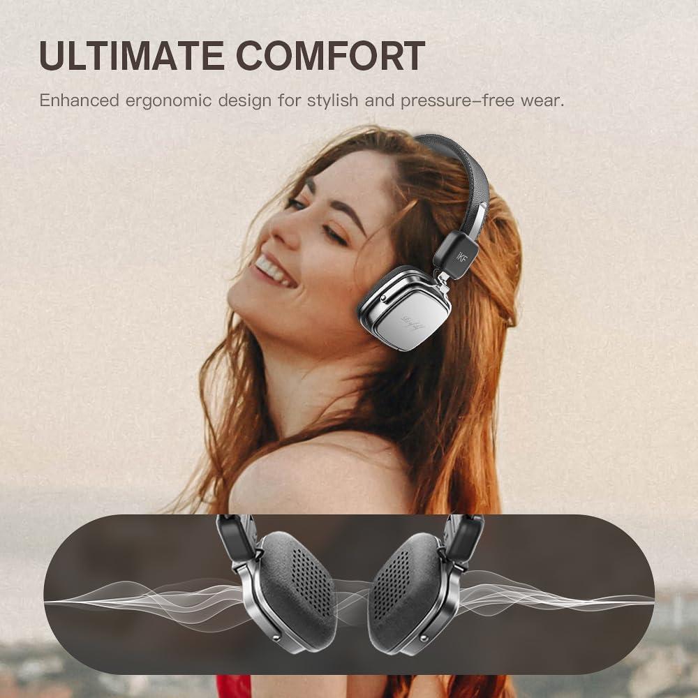 Auriculares Inalámbricos iKF R2 Retro 40mm Bluetooth 5.4 Negro