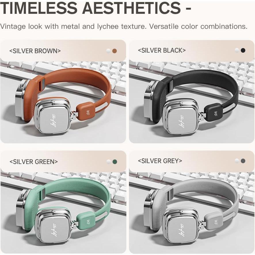 Auriculares Inalámbricos iKF R2 Retro 40mm Bluetooth 5.4 Negro