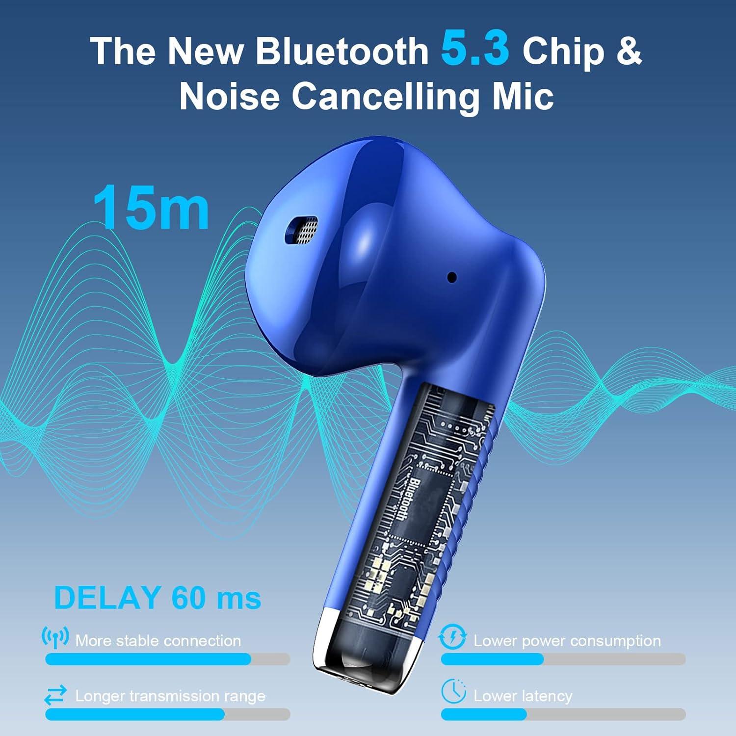 Auriculares Inalámbricos Jxrev J51 Bluetooth 5.4 IP7 Azul