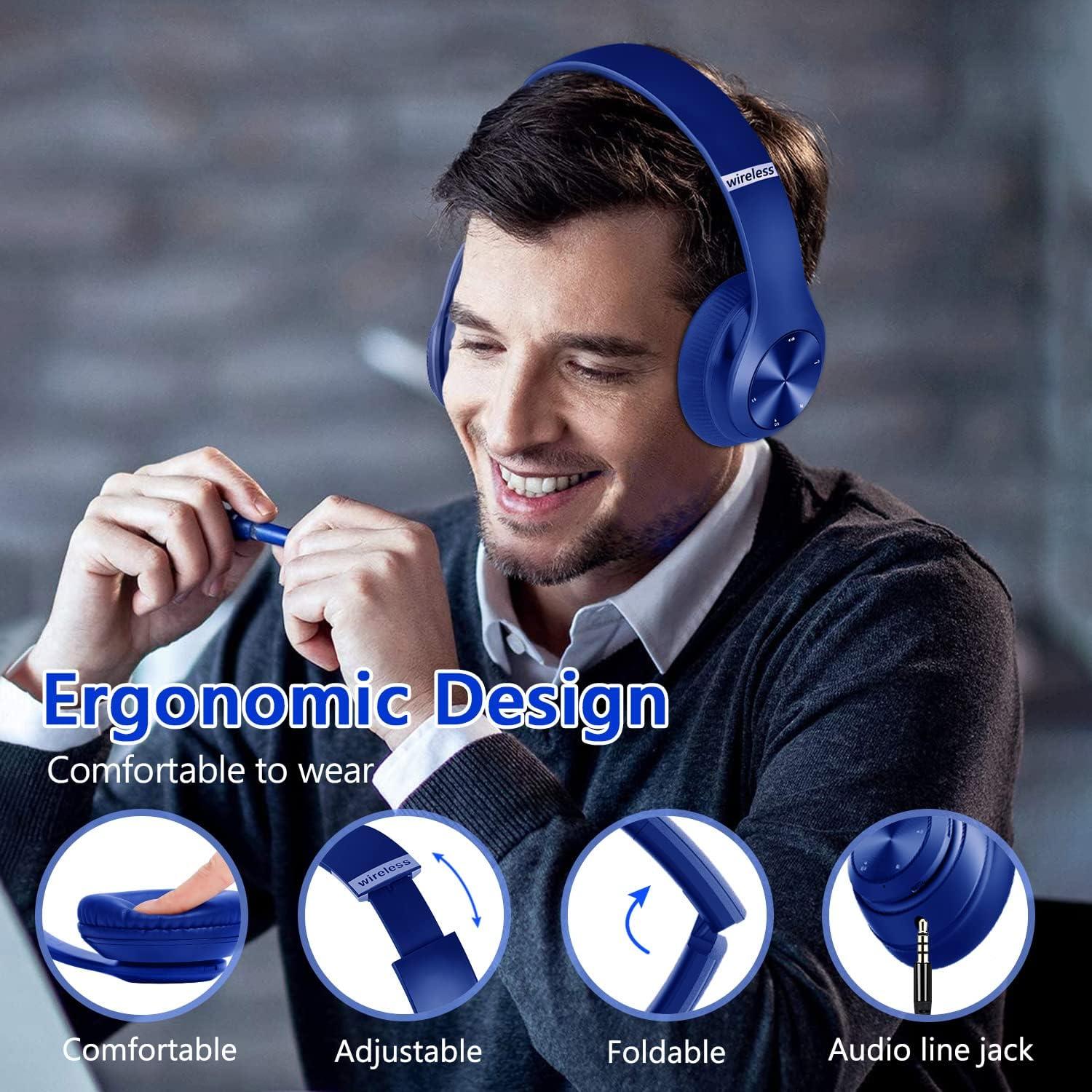 Auriculares Bluetooth Tuitager 9S Over-Ear 60H Hi-Fi Azul