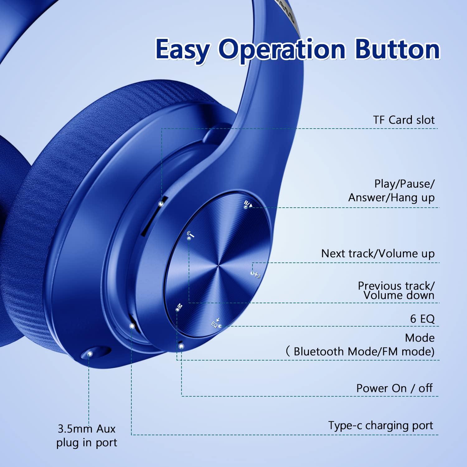 Auriculares Bluetooth Tuitager 9S Over-Ear 60H Hi-Fi Azul