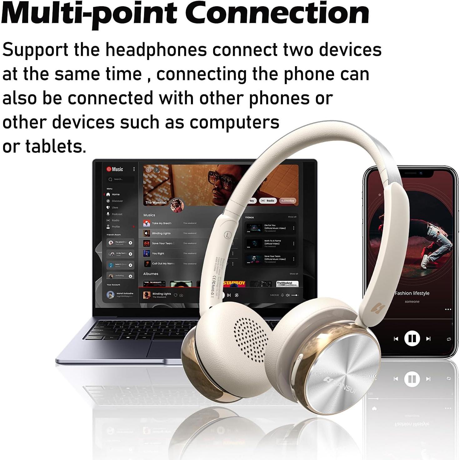 Auriculares Inalámbricos SANSUI DT11 Bluetooth 5.4 ANC 50H Batería