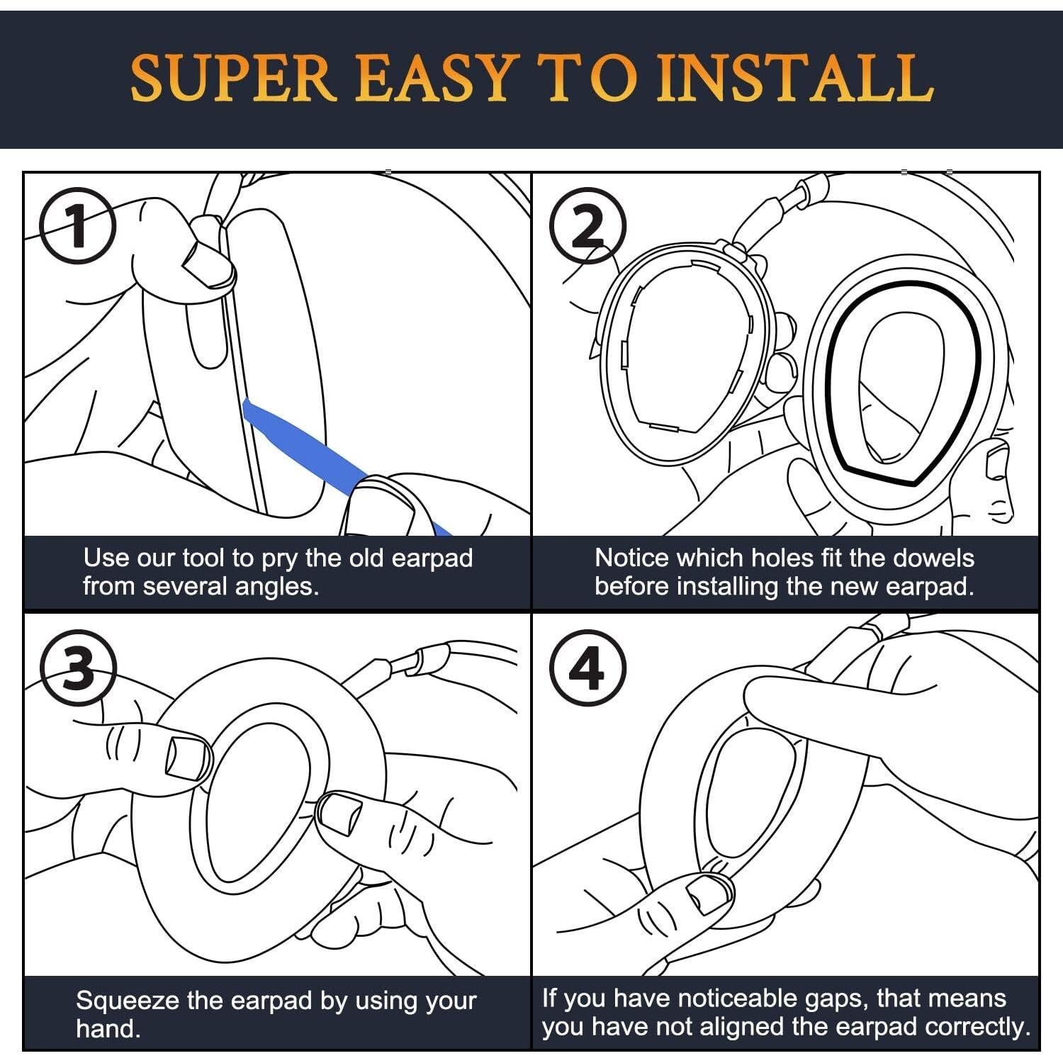 Almohadillas de Reemplazo SOULWIT para Sennheiser PXC480/550/MB660 - Negro