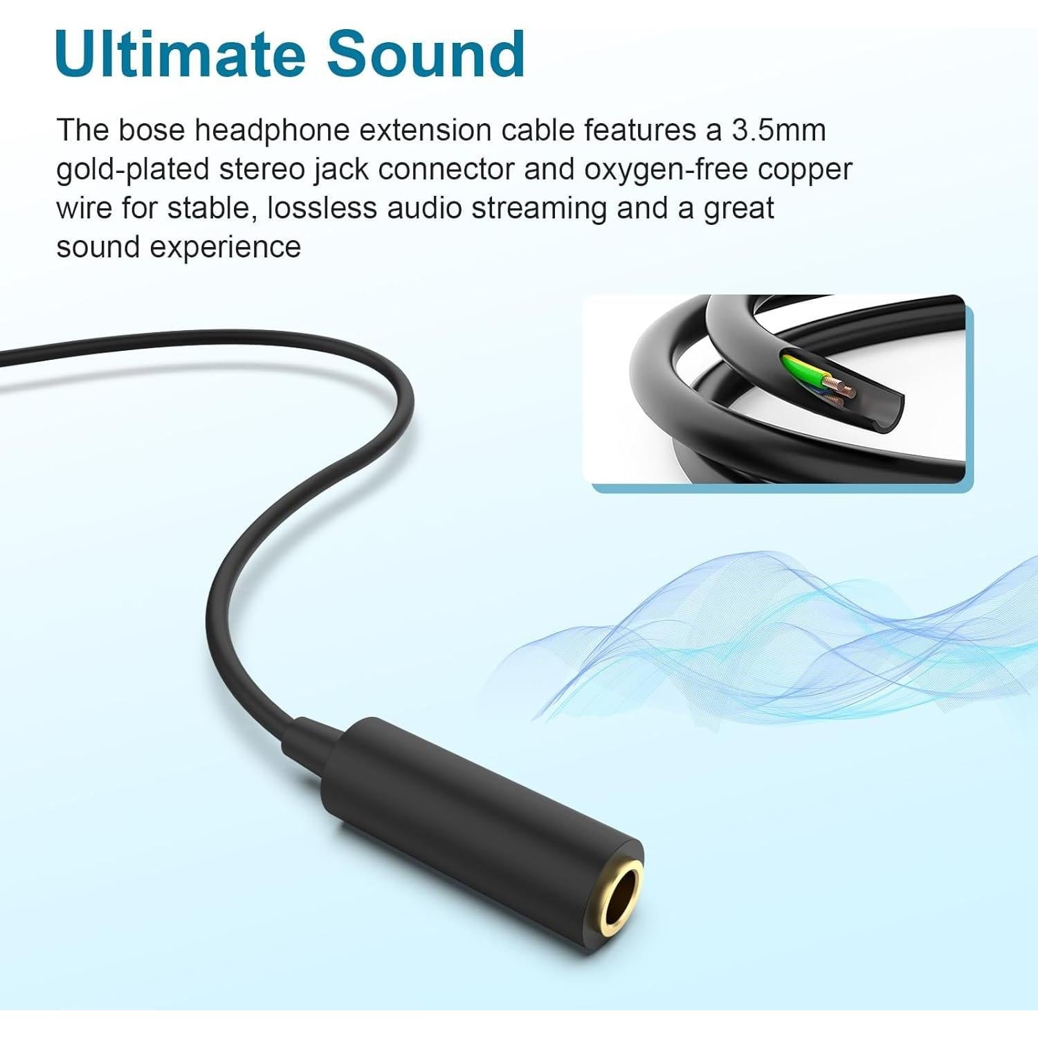 Cable de extensión de audio 3.5mm Zosvoses 1.22m para auriculares