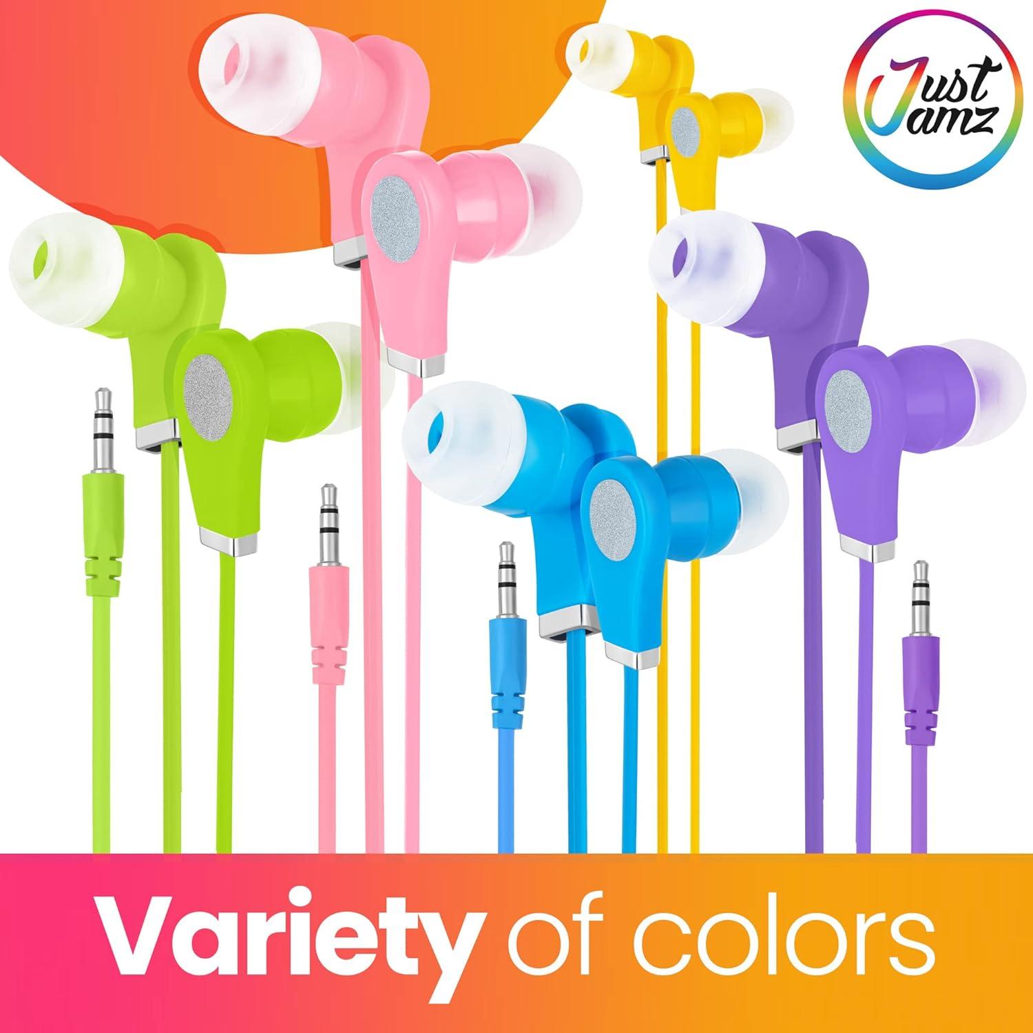 Auriculares JustJamz a Granel 30 Unidades Multicolores 3.5mm