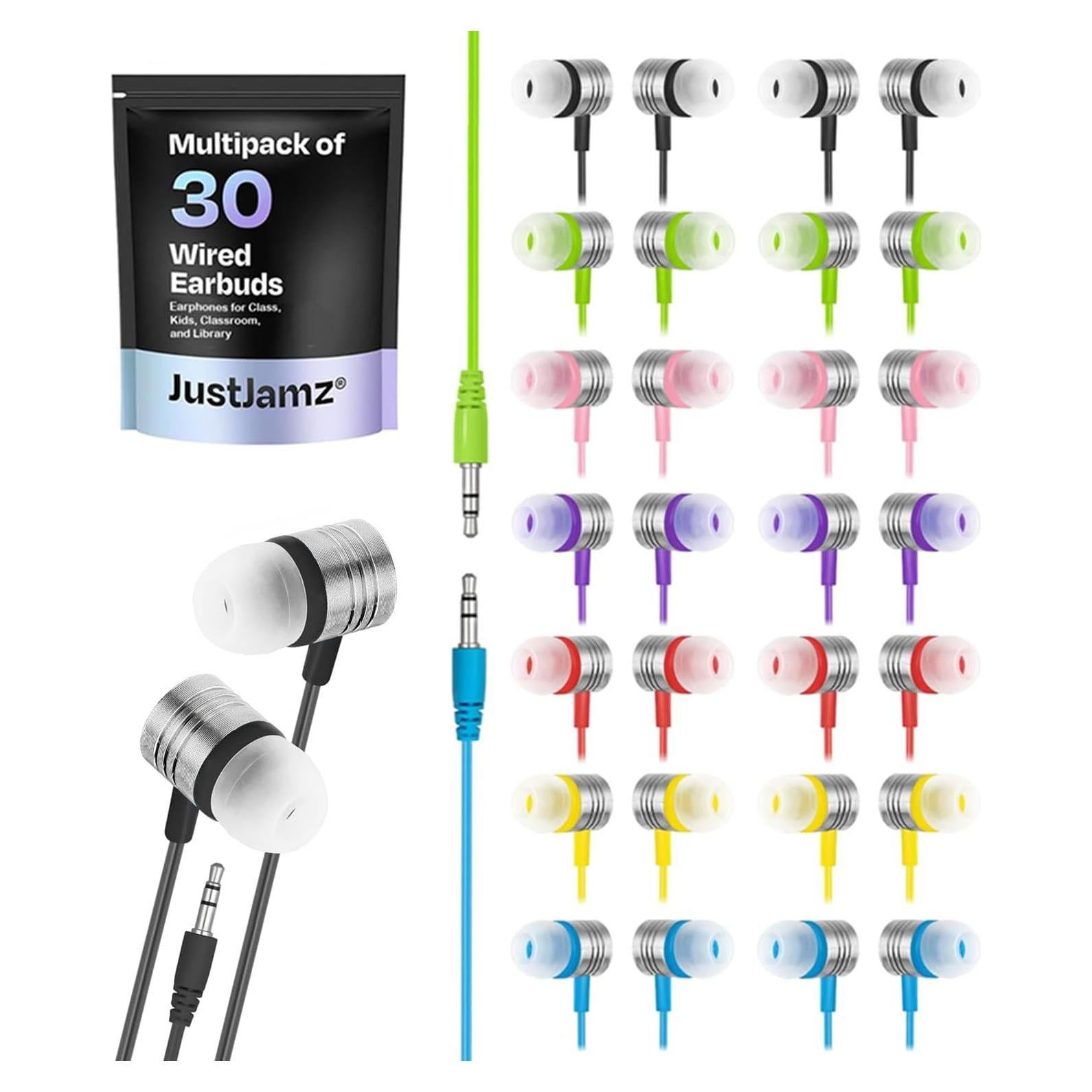 Auriculares JustJamz Jelly Matte Bulk 30 Unidades In-Ear