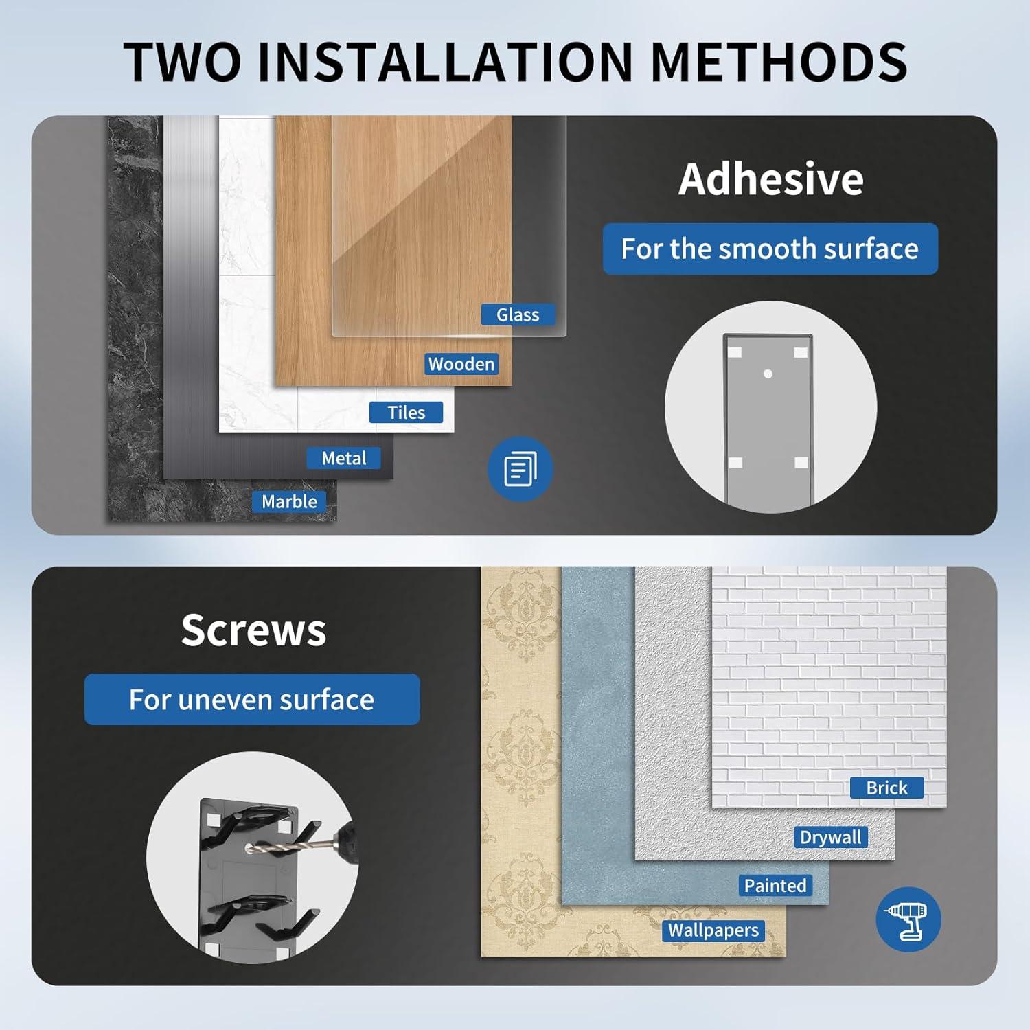 Organizador de Sombreros Lymocsu 2PCS Negro, Montaje Adhesivo