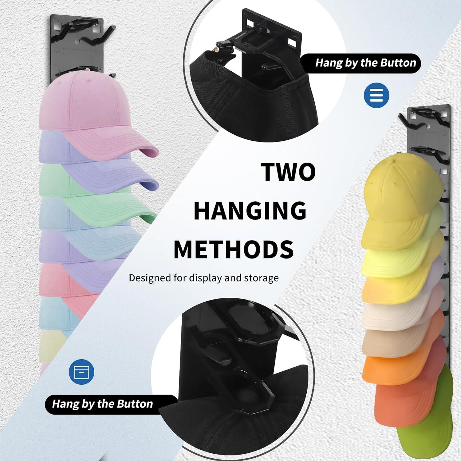 Organizador de Sombreros Lymocsu 2PCS Negro, Montaje Adhesivo