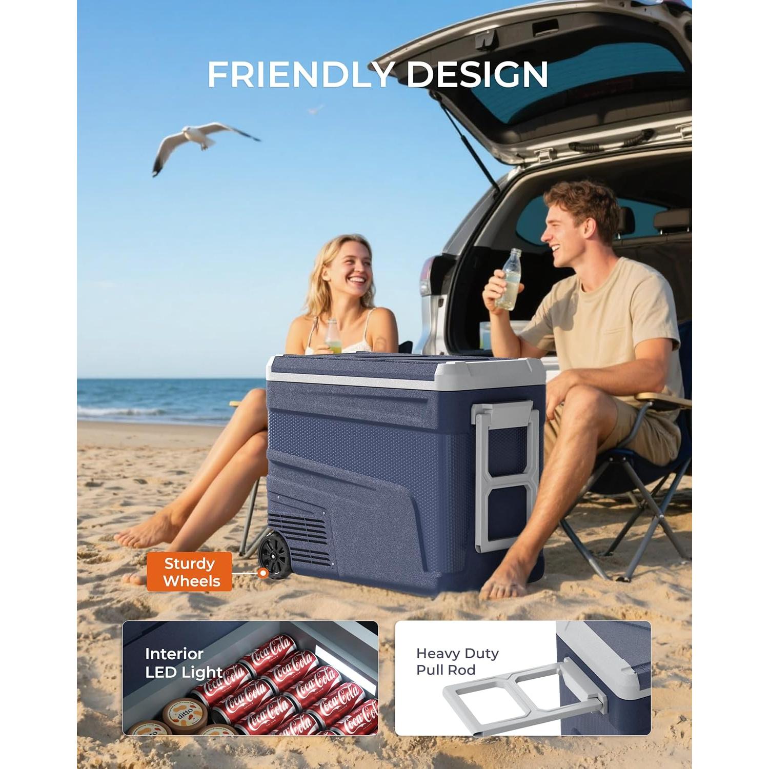 Refrigerador Portátil EKOJUCE 68QT 12V/220V Control APP -20°C