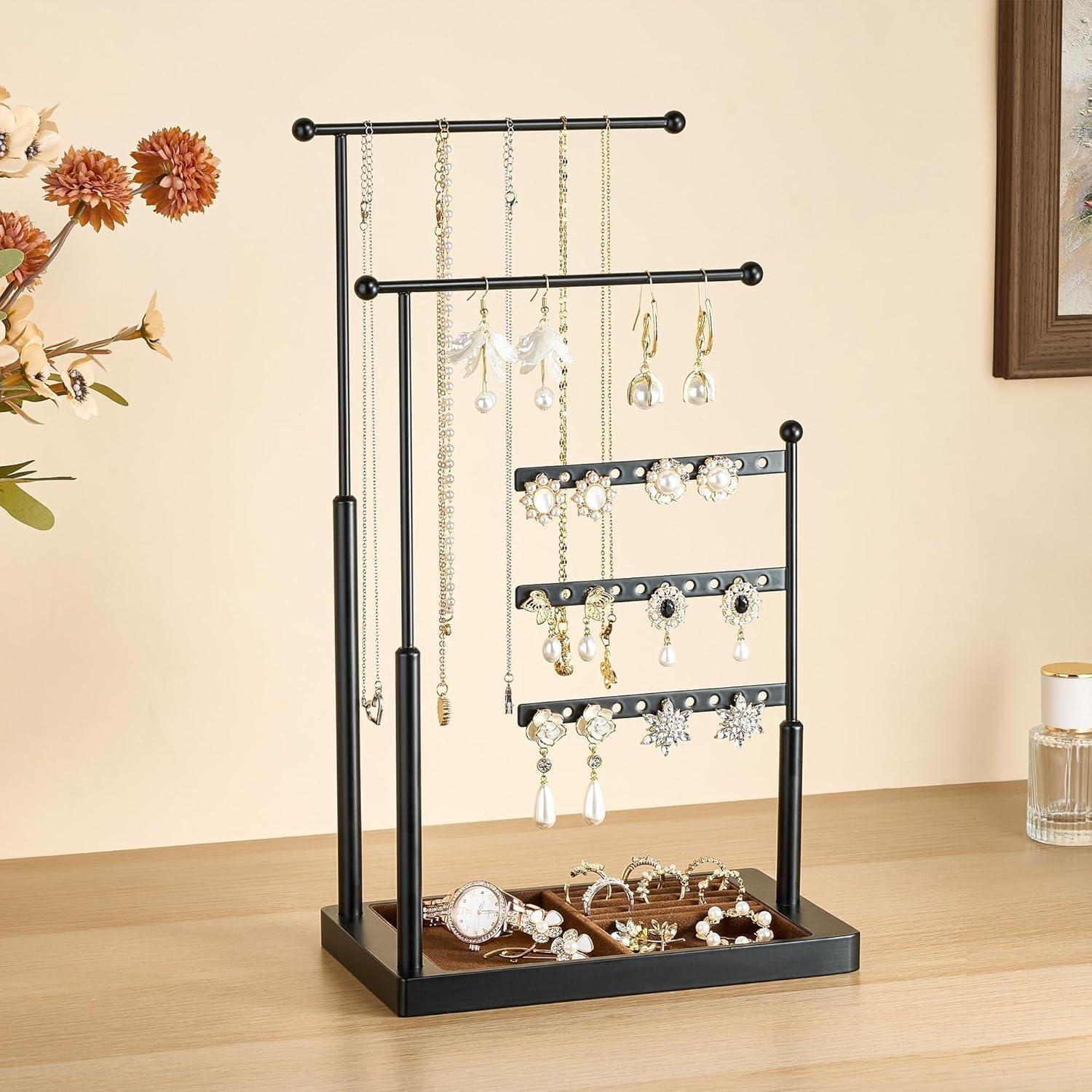 Organizador de Joyería pickpiff Soporte 3 Niveles Bambú