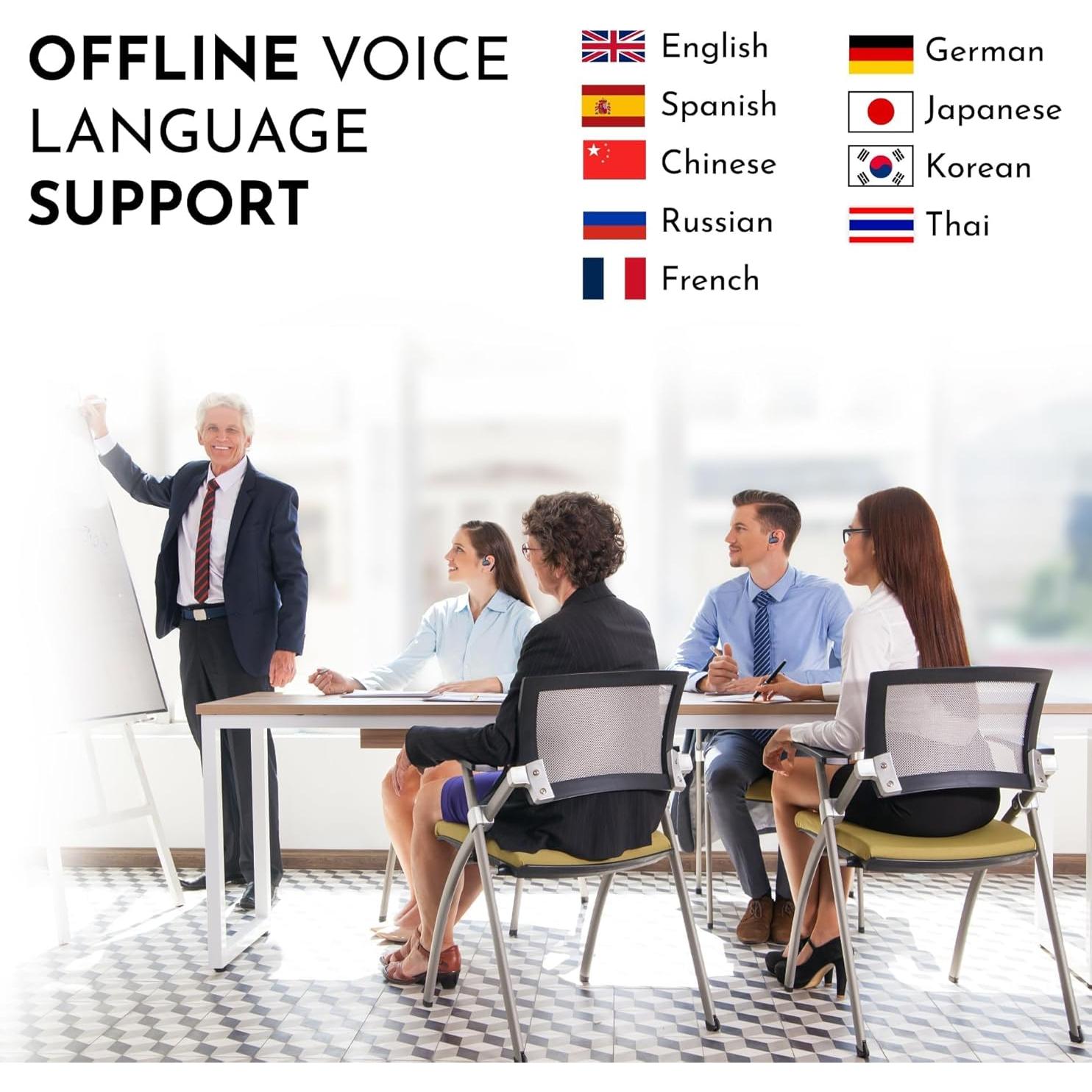 Auriculares de Traducción AI KojinTora Inalámbricos Bluetooth Negro