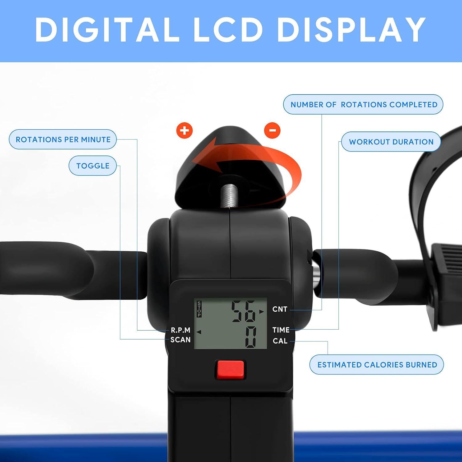 Ejercitador de Pedales Plegable Himaly US-X1225 con Pantalla LCD