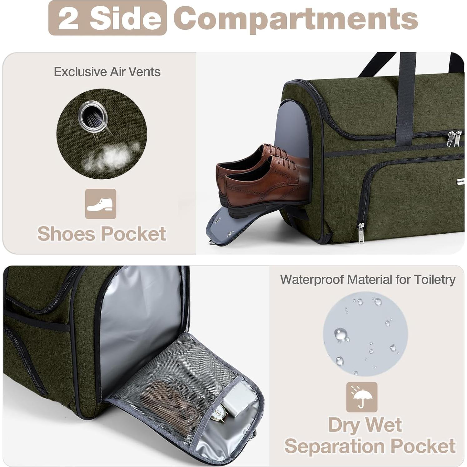 Bolsa de Ropa con Ruedas BP-684014 Verde Militar Mediana