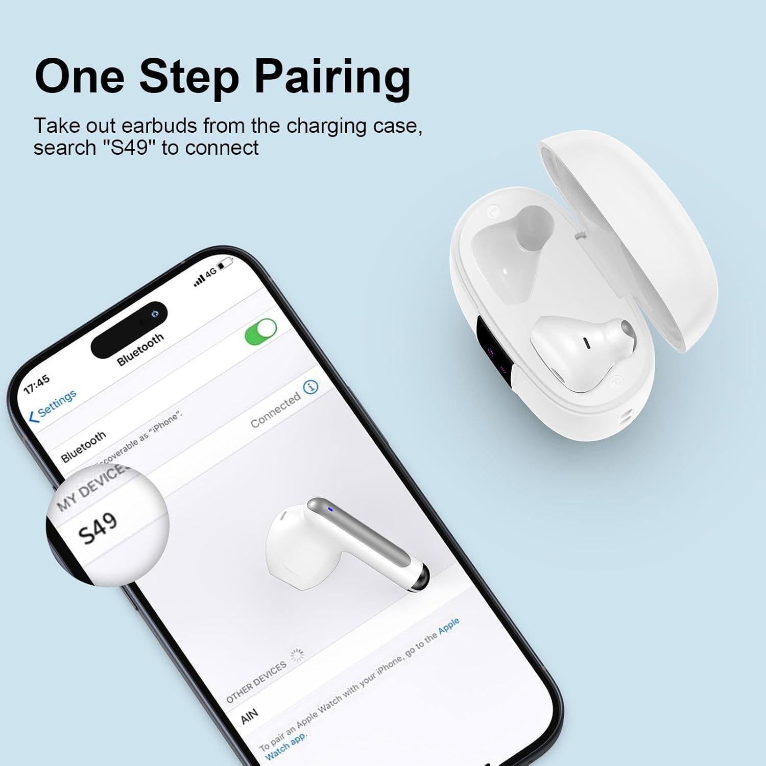 Auriculares Inalámbricos Bluetooth 5.3 S49 para iPhone y Samsung