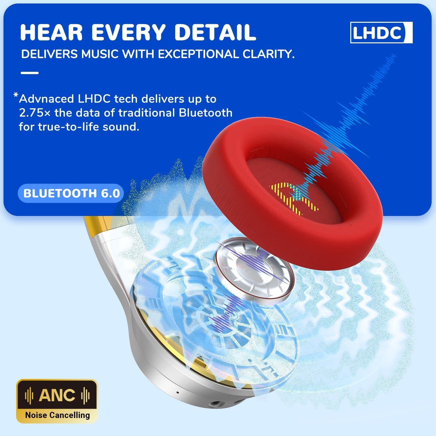 Auriculares iClever Auraa ANC Niños Bluetooth 6.0 Plata