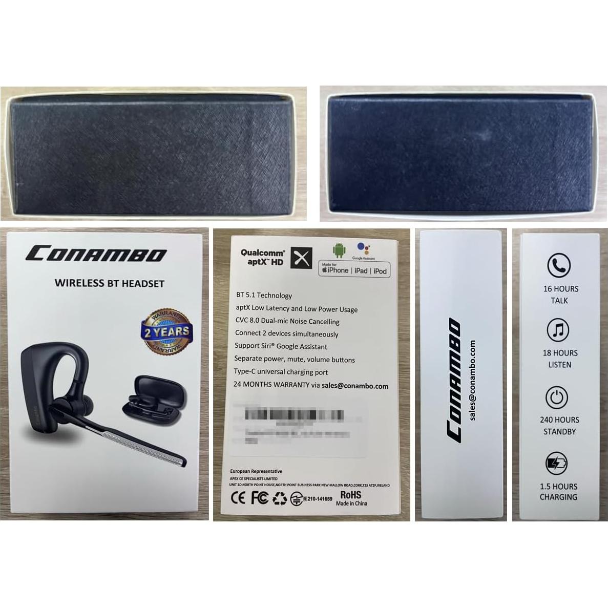 Auricular Bluetooth Conambo K18 Pro CVC8.0 16h Llamadas HD