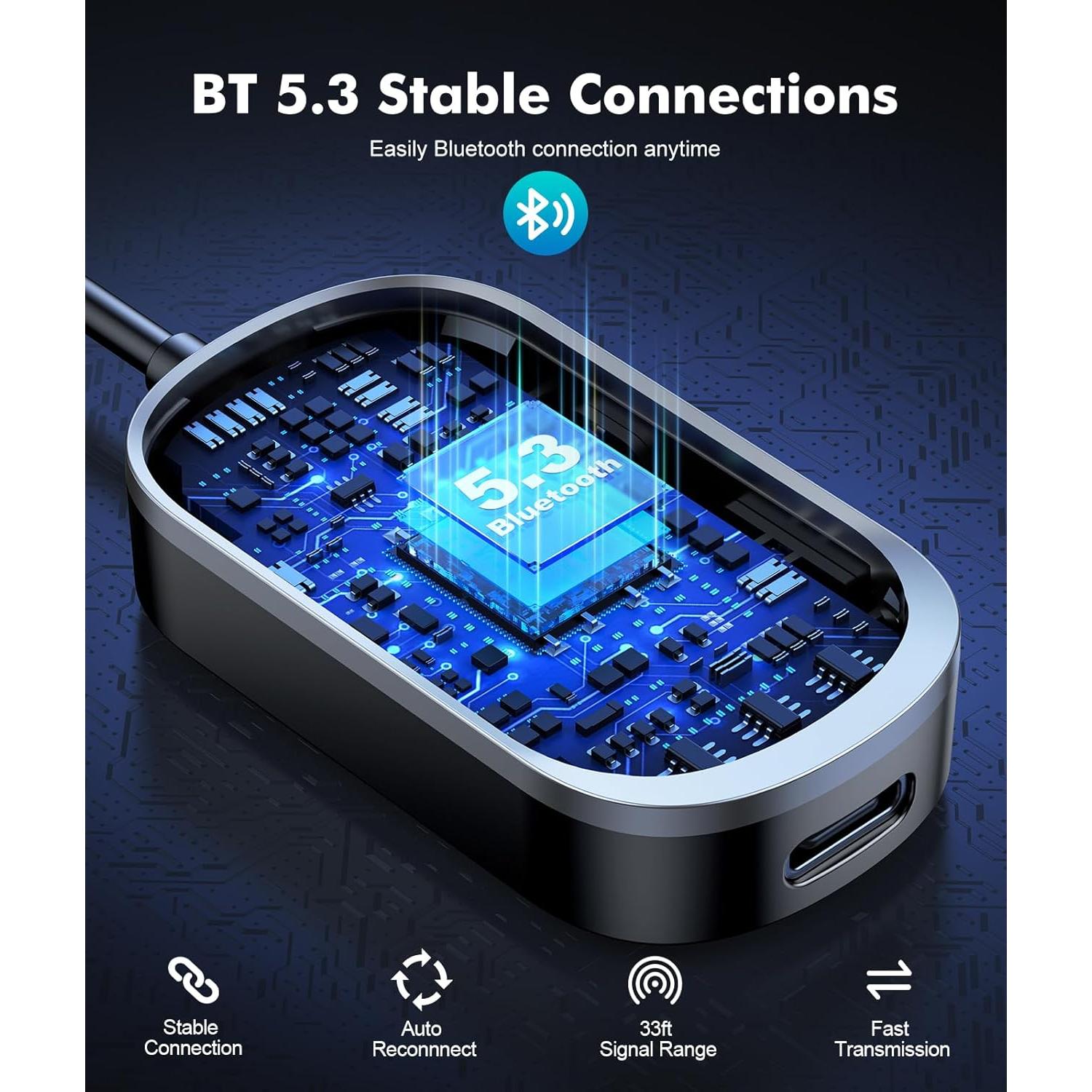 Transmisor Receptor Bluetooth 5.3 RIWUSI 2 en 1 3.5mm