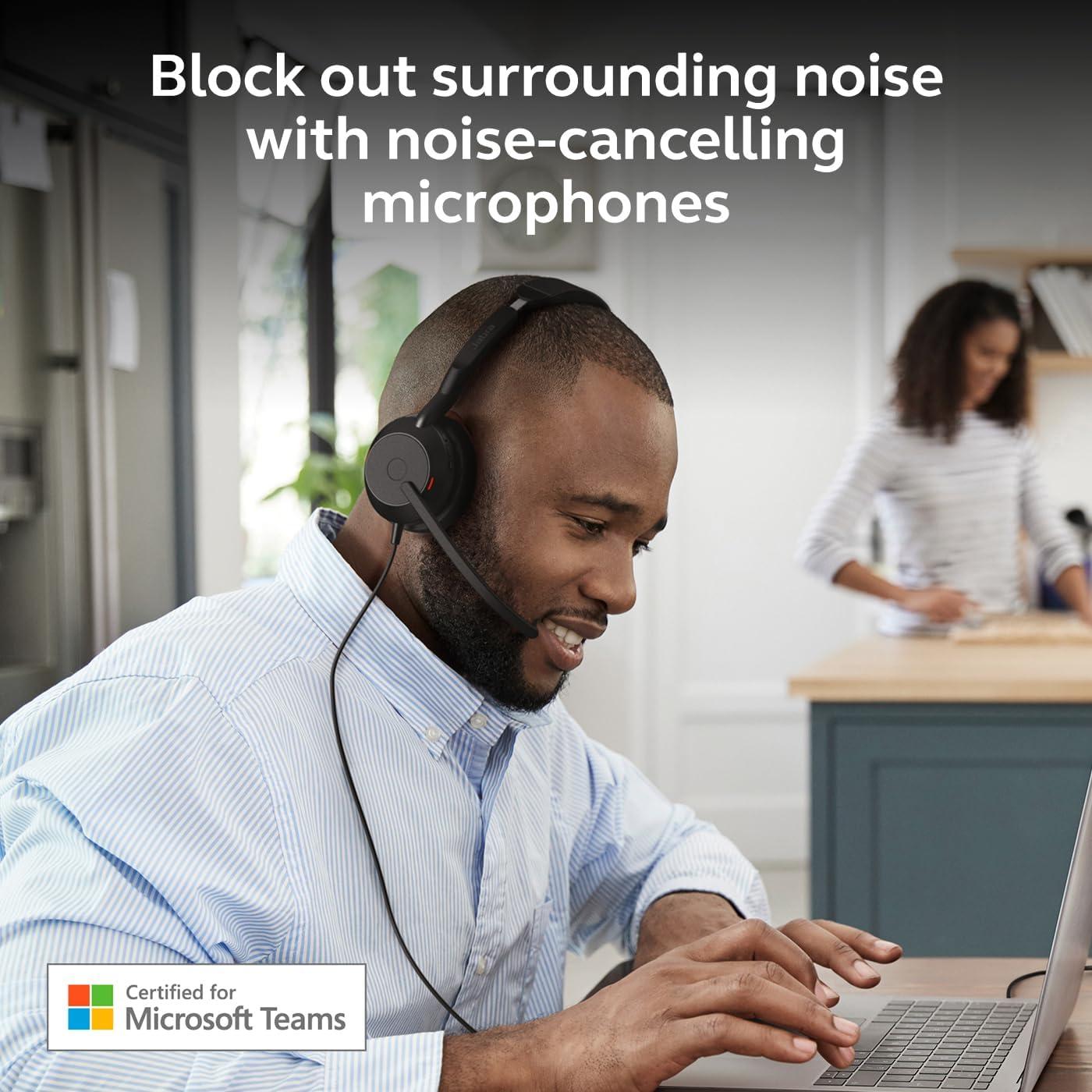 Auricular Jabra Evolve2 50 con Cable y Cancelación de Ruido