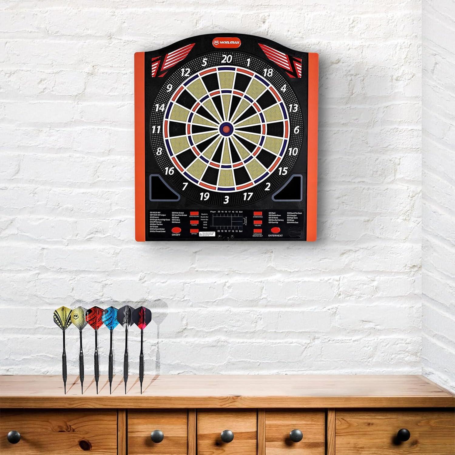 Diana Electrónica Profesional Win.Max WMG42450, 34 Juegos, 350 Modos, 12 Dardos