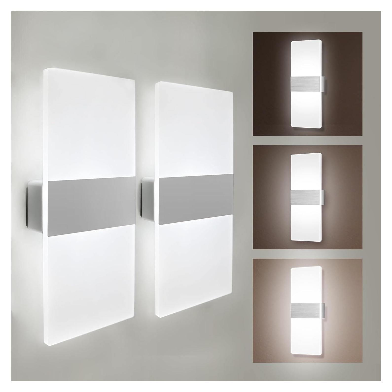 Apliques de Pared LED MEHIDFY 2 Unidades Regulables Blanco