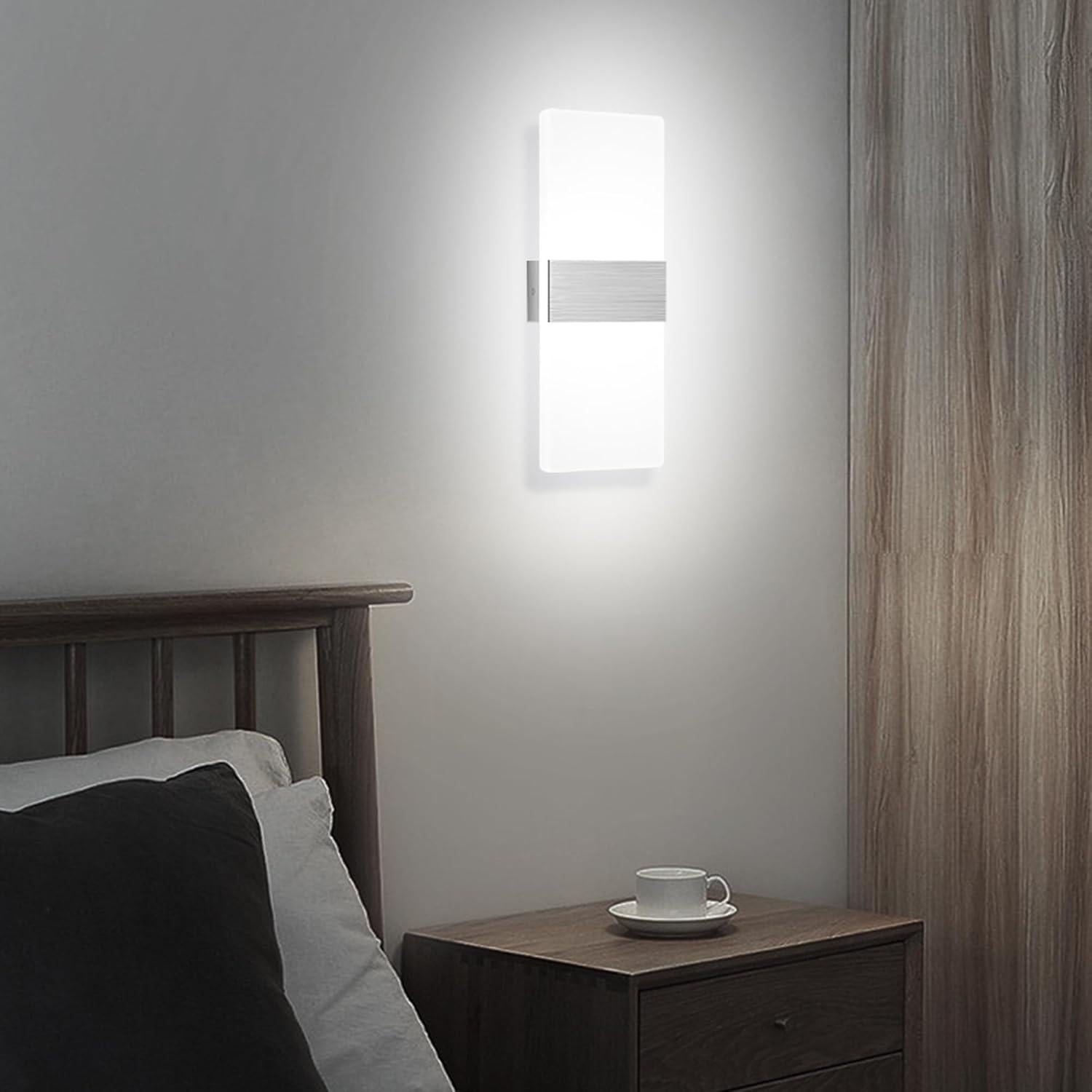 Apliques de Pared LED MEHIDFY 2 Unidades Regulables Blanco