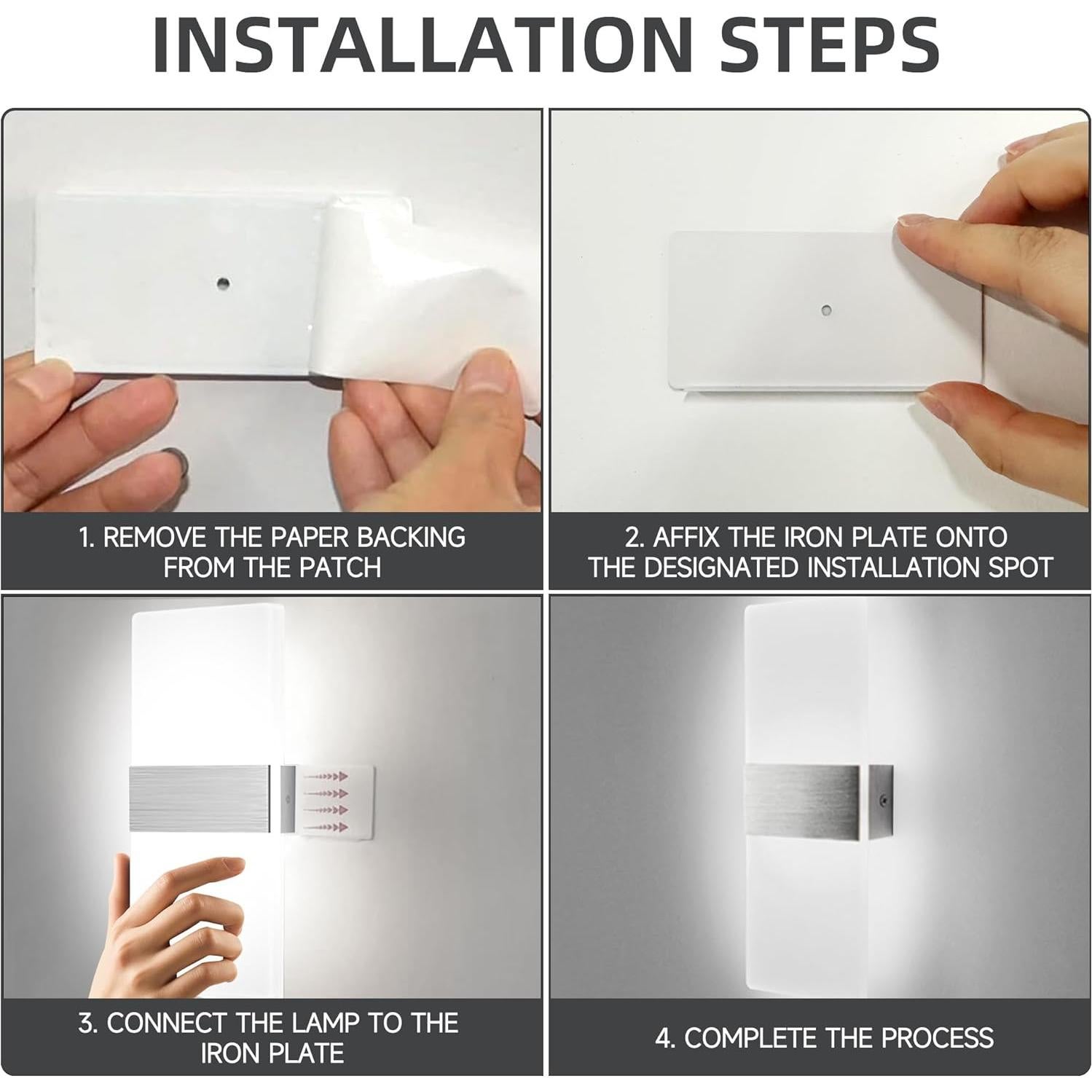 Apliques de Pared LED MEHIDFY 2 Unidades Regulables Blanco