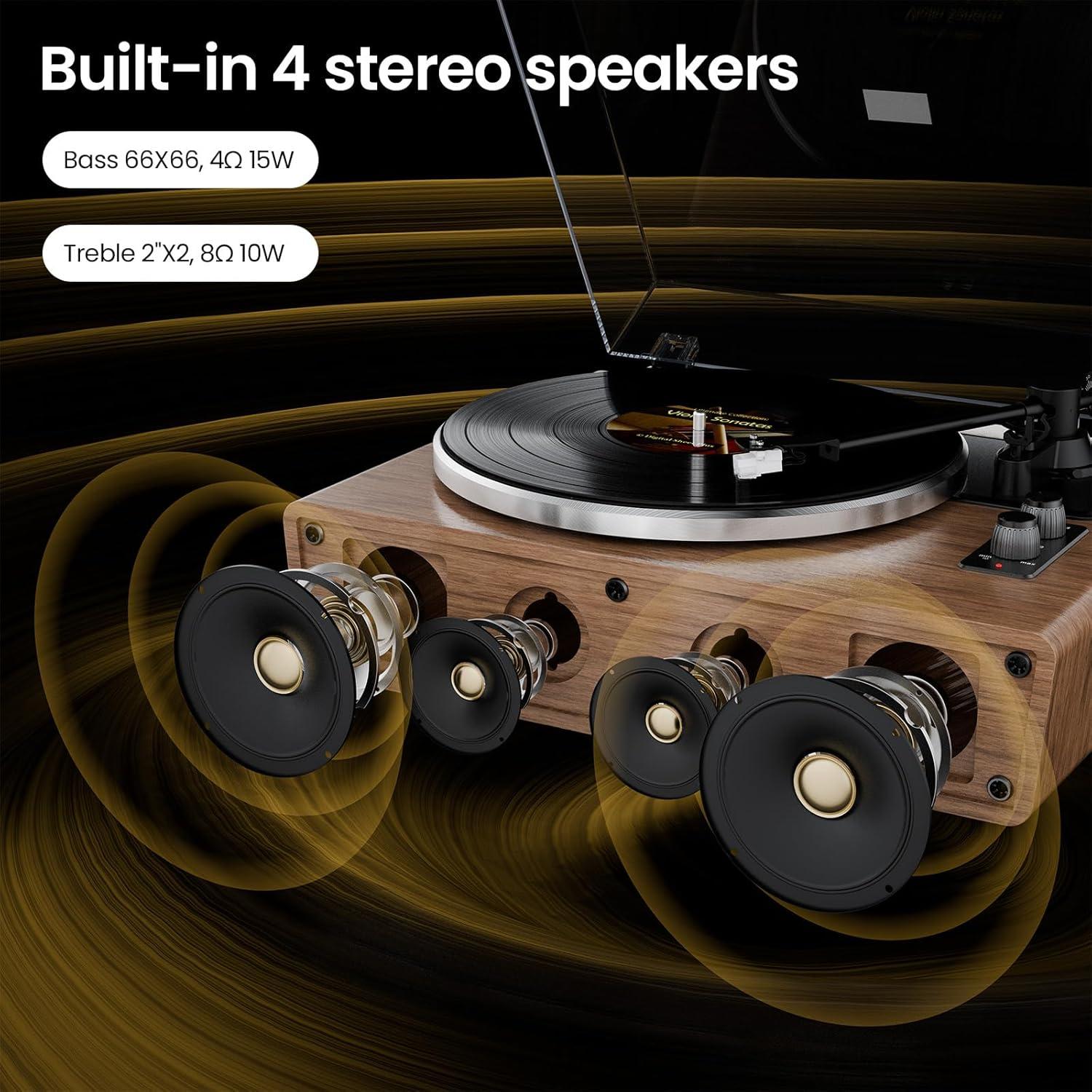 Reproductor de Vinilo Bluetooth XJ-HOME H02 con Altavoces 8.22 kg