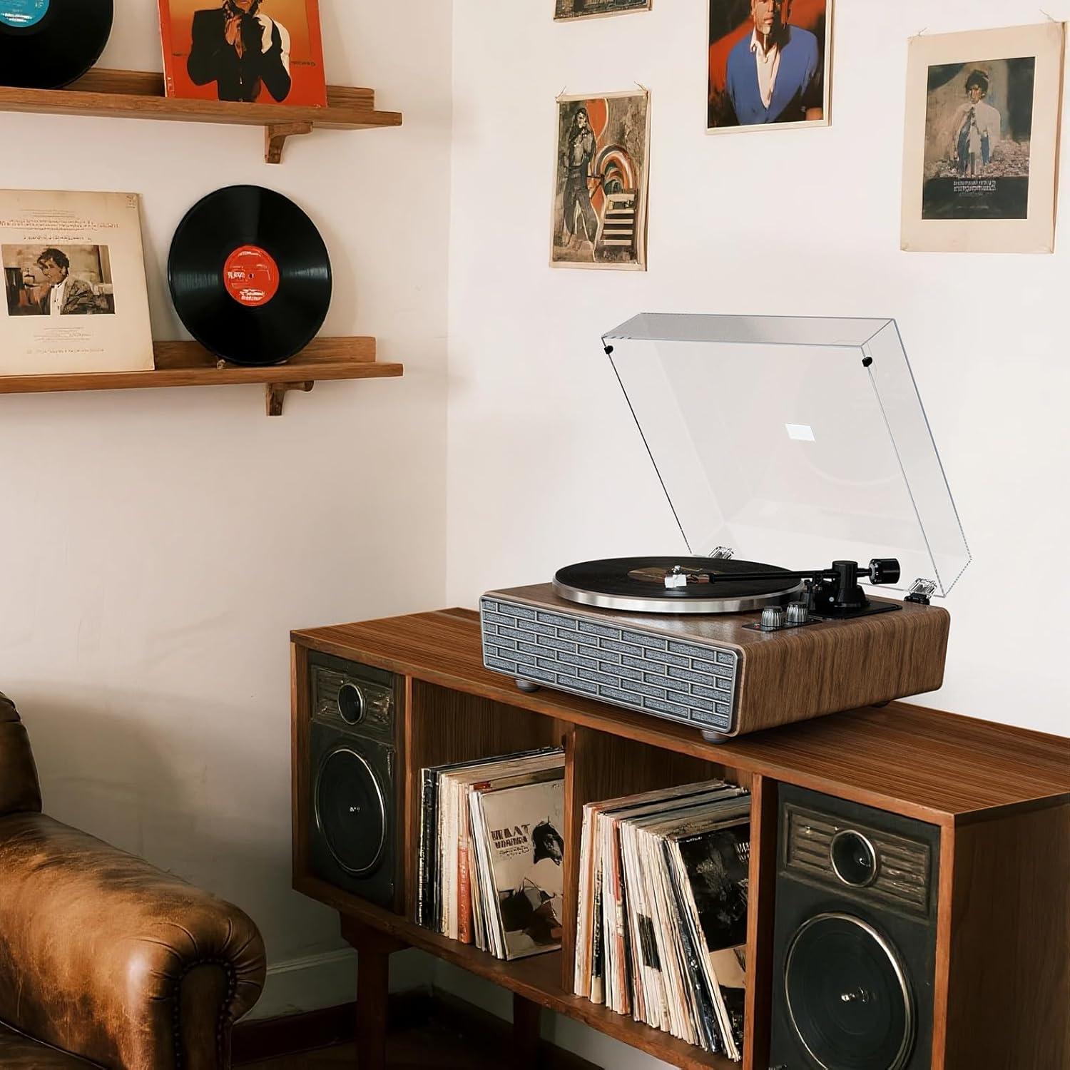 Reproductor de Vinilo Bluetooth XJ-HOME H02 con Altavoces 8.22 kg