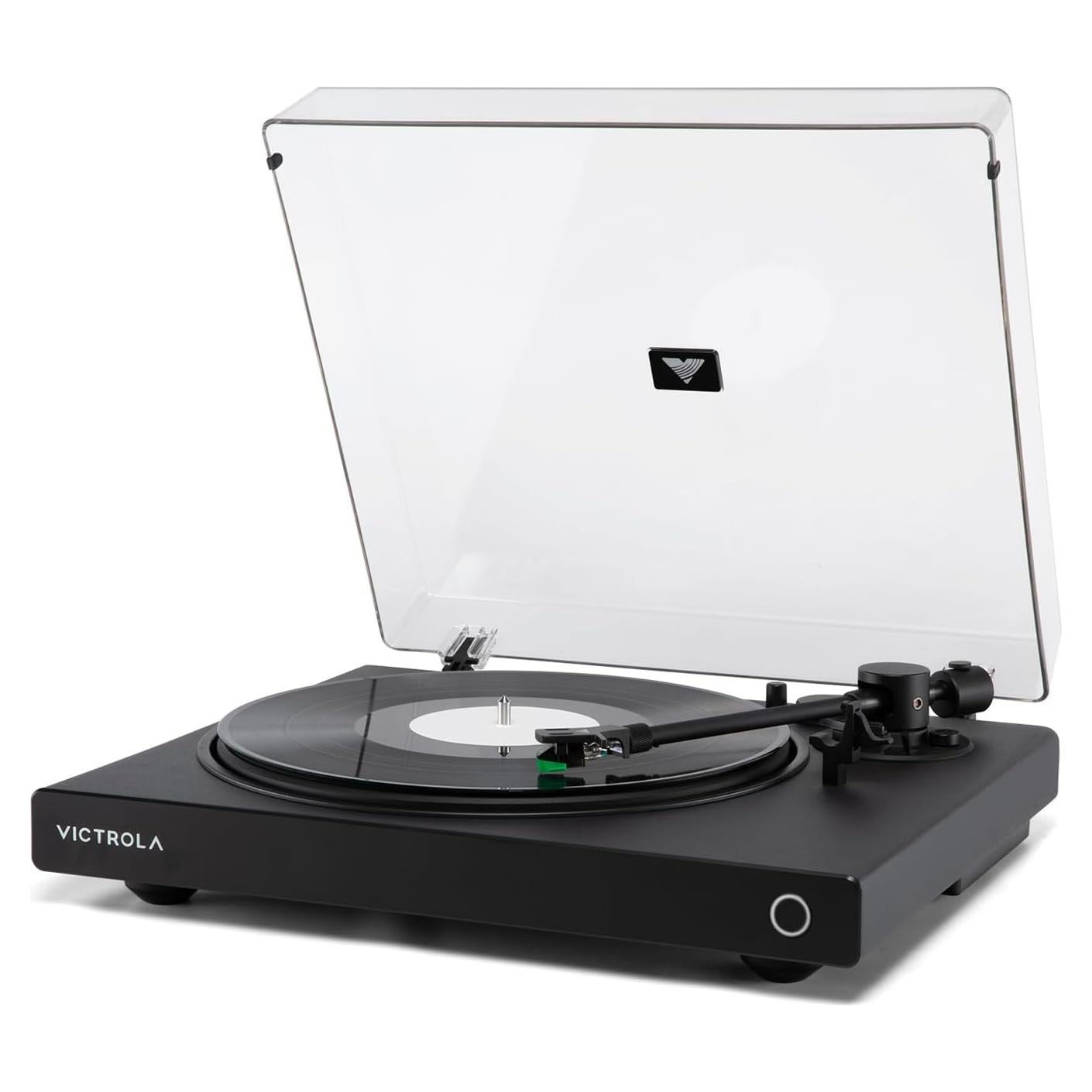 Tocadiscos Bluetooth Victrola Wave Negro - Audio Hi-Res, Cartucho AT-VM95E