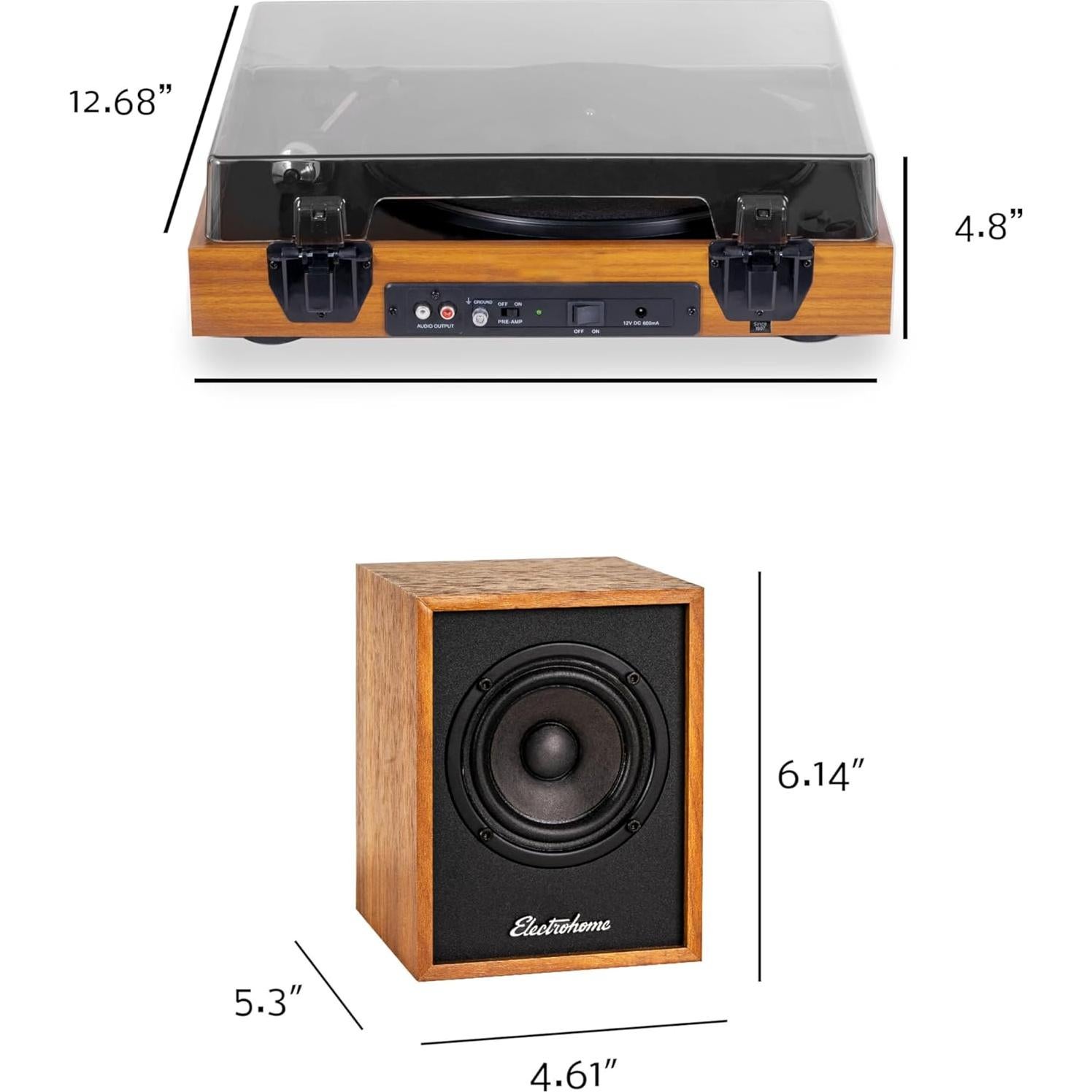 Reproductor de Vinilo Electrohome RR35 con Altavoces Bluetooth